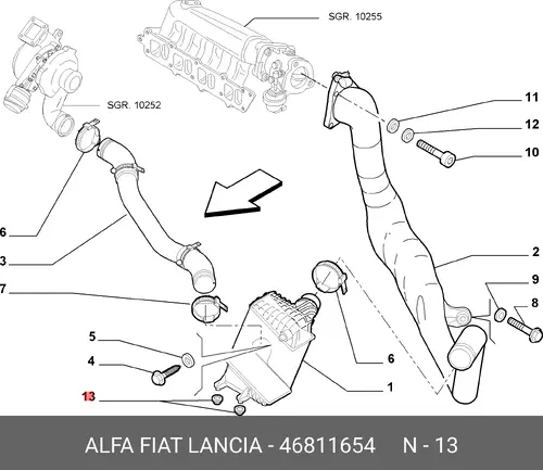 подушка радиатора Fiat 46811654