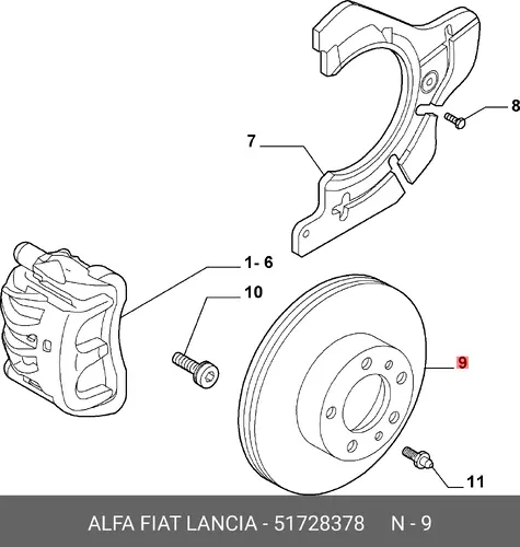 Тормозной диск FIAT 51728378