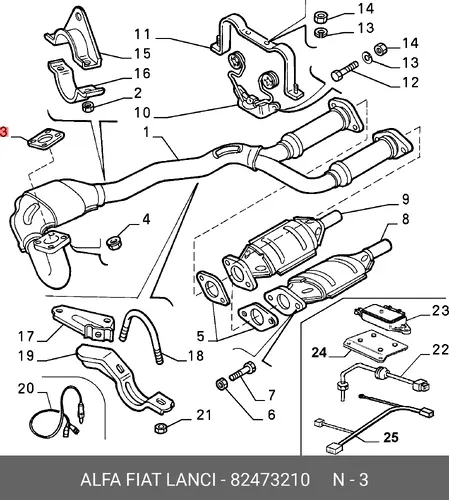 Прокладка глушителя FIAT 82473210