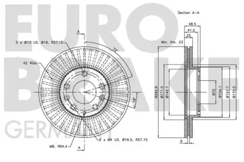 Тормозной диск EUROBRAKE 5815203245