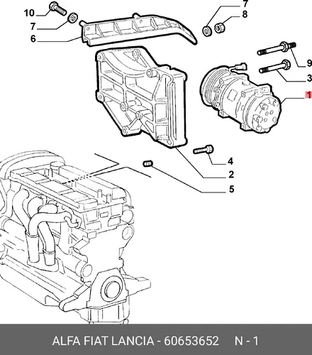 компрессор кондиционера AR 60653652 FIAT