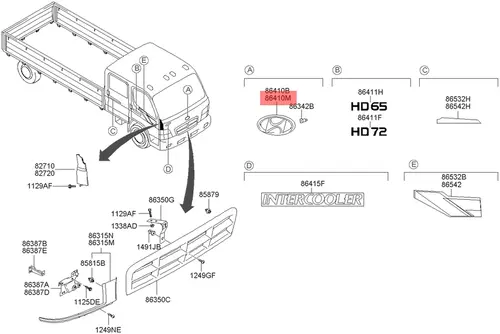 864105H200 864105H200-эмблема HYUNDAI