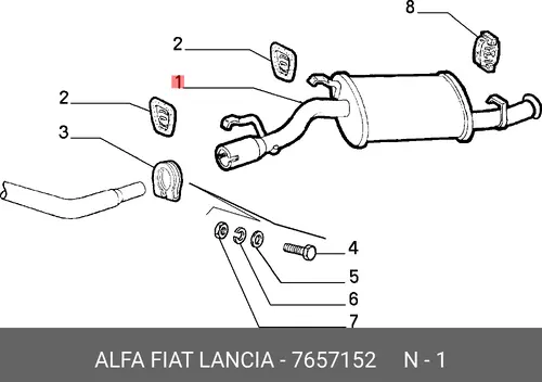 глушитель задняя часть Fiat 7657152