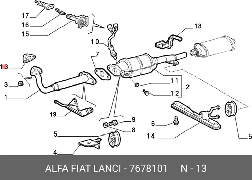 Прокладка глушителя FIAT 7678101