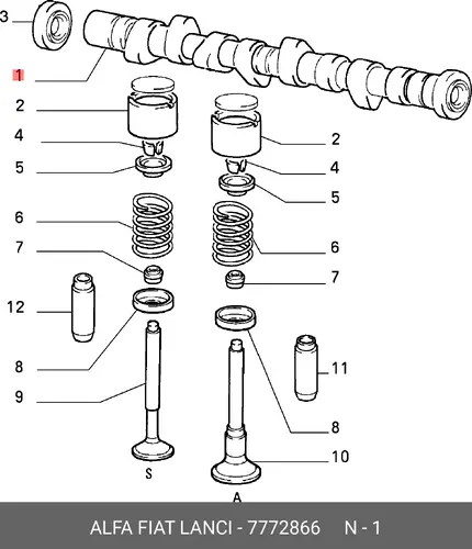 Распредвал FIAT 7772866