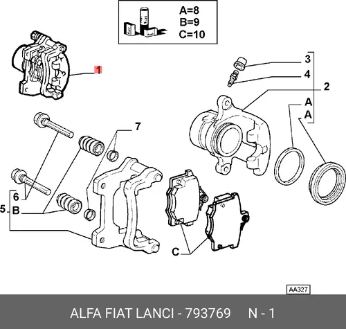 Суппорт тормозной FIAT 793769