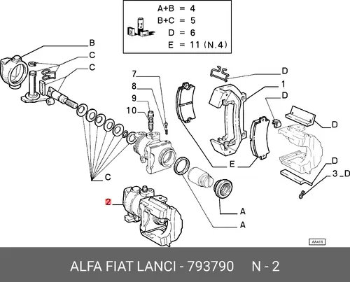 Суппорт тормозной FIAT 793790