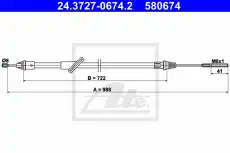 ТРОС РУЧНОГО ТОРМОЗА 24.3727-0674.2 ATE