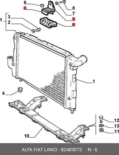 подушка радиатора AR 82483073 FIAT