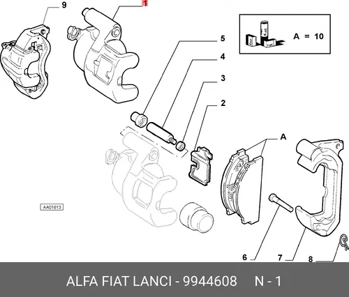 Суппорт тормозной FIAT 9944608