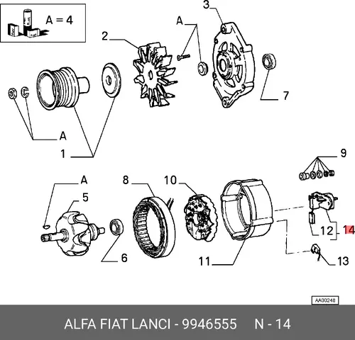 реле-регулятор Audi 9946555 FIAT