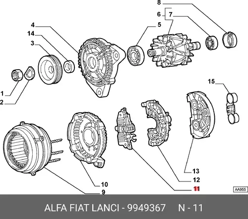 реле-регулятор AR 9949367 FIAT