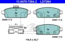 Тормозные колодки дисковые ATE 13.0470-7264.2