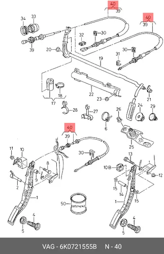 трос газа SEAT 6K0721555B VAG