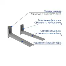 Кронштейн Kromax MICRO-4, СВЧ, настенный, фиксированный, сер 1296654