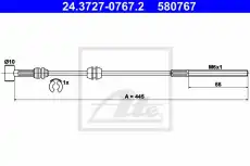 трос ручника ! \OPEL COMBO 1.3 CDTI 16V (2004>2011), (2005>), (2005>2011), COM 24.3727-0767.2 ATE