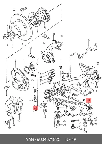Рычаг подвески VAG 6U0407182C