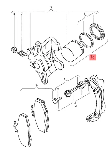 6U0698471D РЕМК-КТ СУППОРТА AUDI/VW VAG