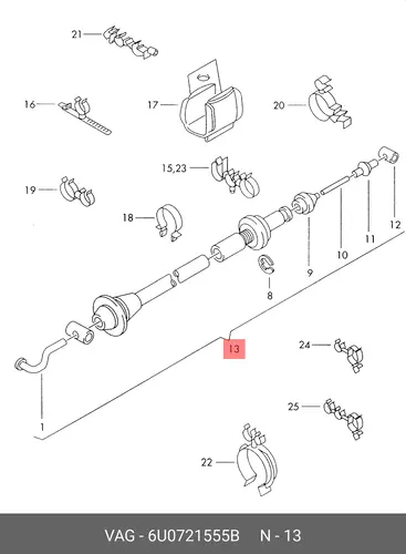 трос газа Skod 6U0721555B VAG
