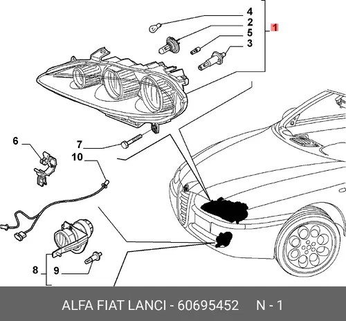 Фара ALFA ROMEO 60695452