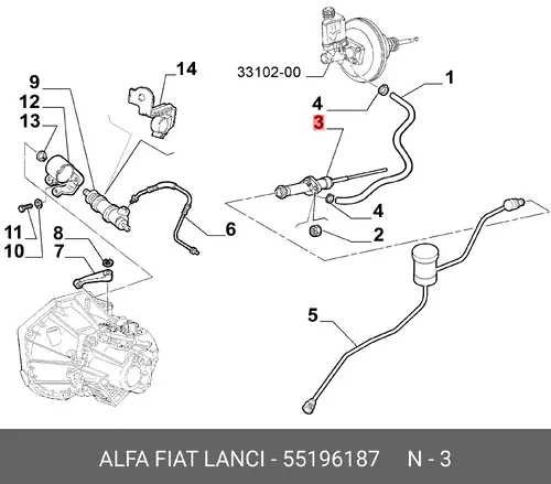 Цилиндр сцепления ALFA ROMEO 55196187