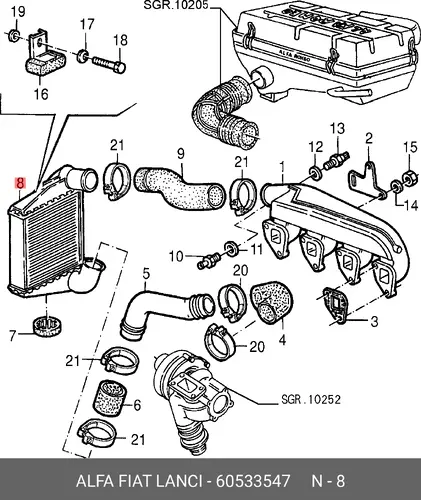Интеркулер ALFA ROMEO 60533547
