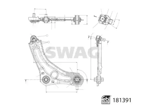 Рычаг подвески SWAG 33 10 8225