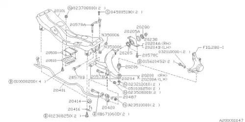 Тяга стабилизатора SUBARU 20420AA002