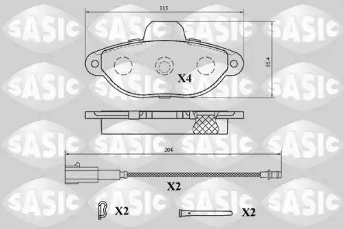 Тормозные колодки дисковые SASIC 6216194