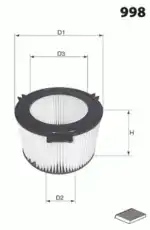 Салонный фильтр MECAFILTER ELR7044