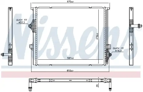 Радиатор кондиционера (конденсатор) NISSENS 606397