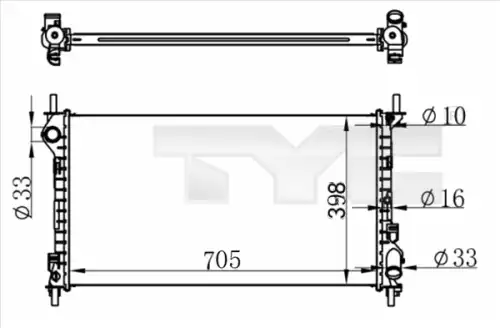 Радиатор системы охлаждения двигателя TYC 710-0068-R