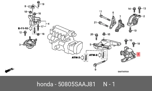  ДЕТАЛЬ 50805SAAJ81 HONDA