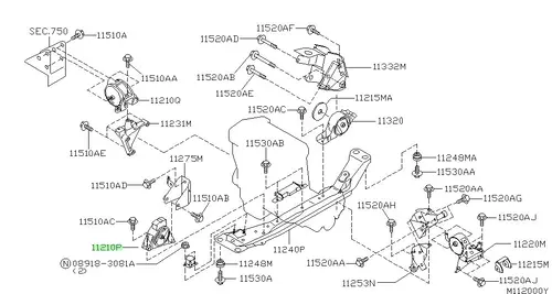 ОПОРА ДВИГАТЕЛЯ NISSAN 11270BN310