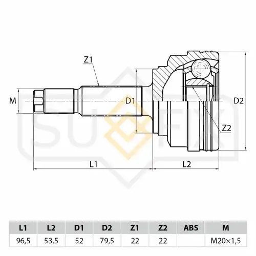 ШРУС наружный SUFIX ST-1008