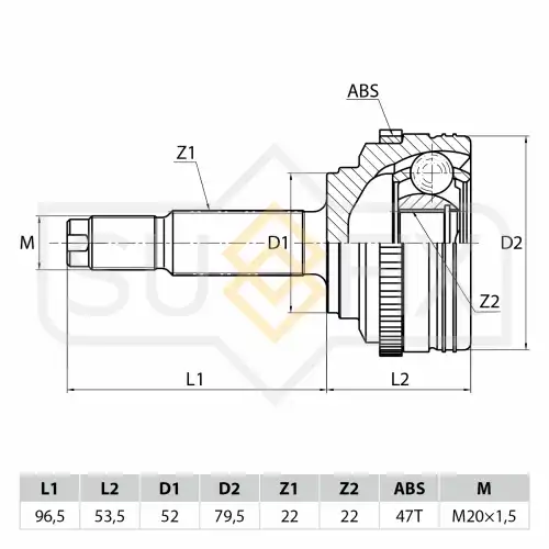 ШРУС наружный SUFIX ST-1014