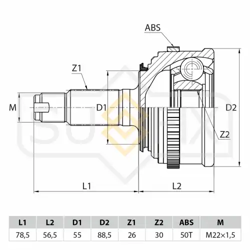 ШРУС наружный SUFIX ST-1023