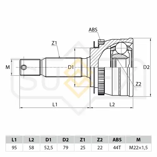 ШРУС наружный SUFIX ST-1025
