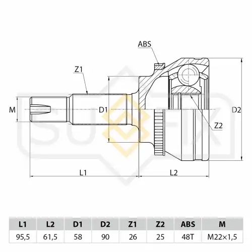ШРУС наружный SUFIX ST-1045