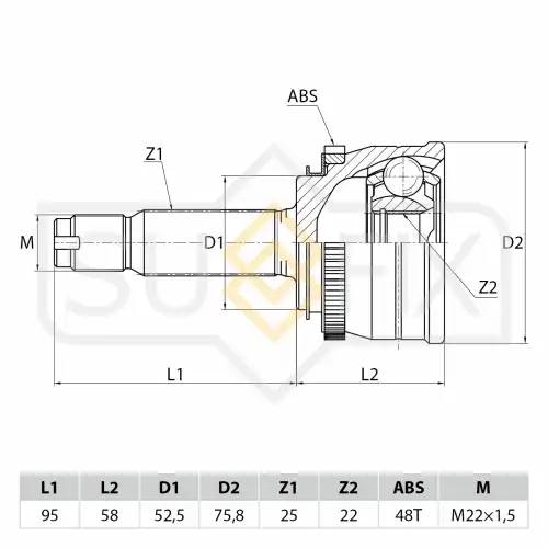 ШРУС наружный SUFIX ST-1046