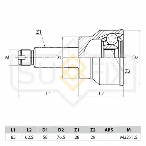 ШРУС наружный SUFIX ST-1052