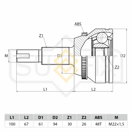 ШРУС наружный SUFIX ST-1054