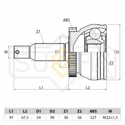 ШРУС наружный SUFIX ST-1056