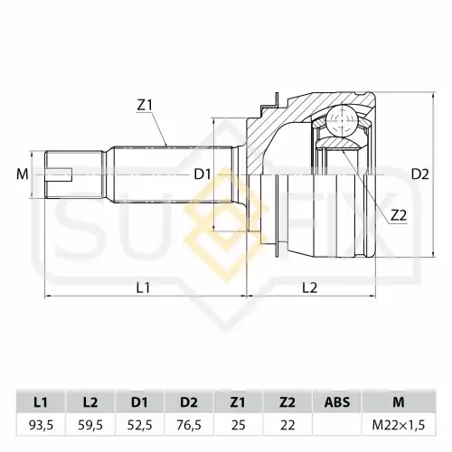 ШРУС наружный SUFIX ST-1058