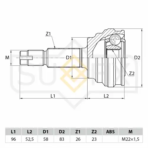 ШРУС наружный SUFIX ST-1104