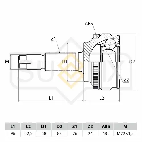 ШРУС наружный SUFIX ST-1107