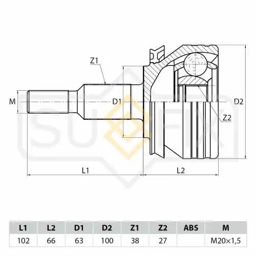 ШРУС наружный SUFIX ST-1116