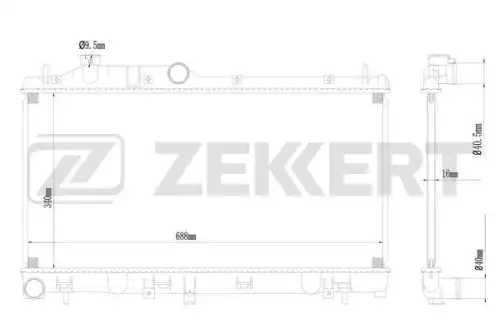 Радиатор системы охлаждения двигателя ZEKKERT MK-1041