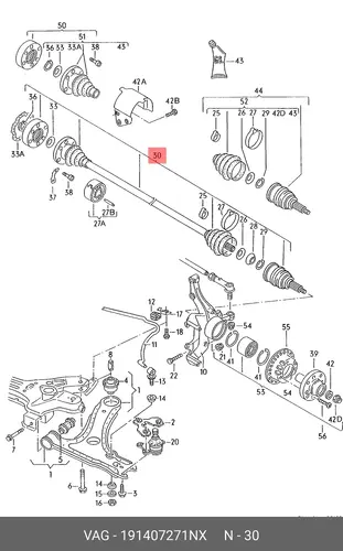 привод левый VW 191 407 271 NX VAG