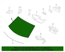 Windscreen (laminated insu 9Y3845011AJ PORSCHE